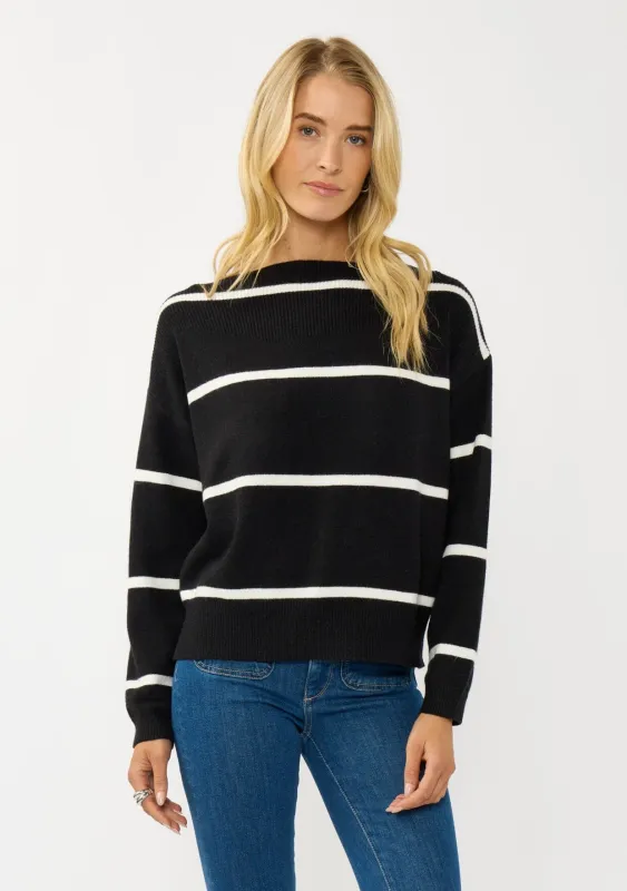 Serena Stripe Boat Neck Pullover sold by lovestitch
