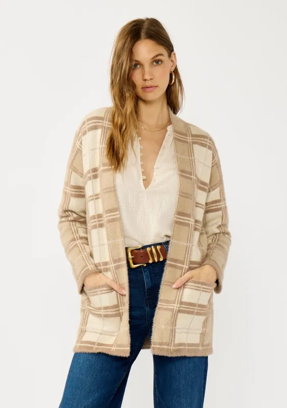 Echo Ridge Fuzzy Plaid Cardigan sold by lovestitch