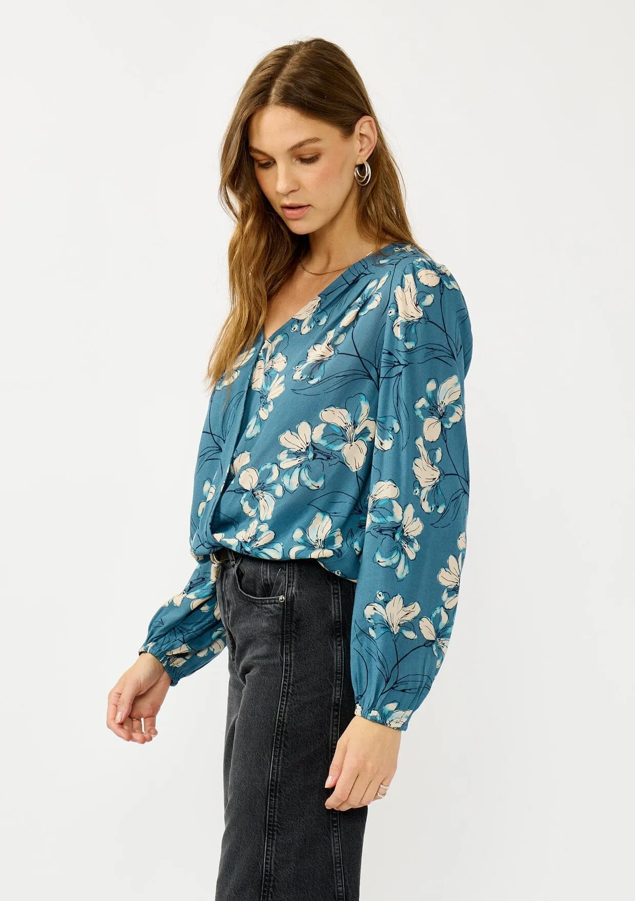 Trailing Blossom Surplice Top sold by lovestitch product image thumbnail 2