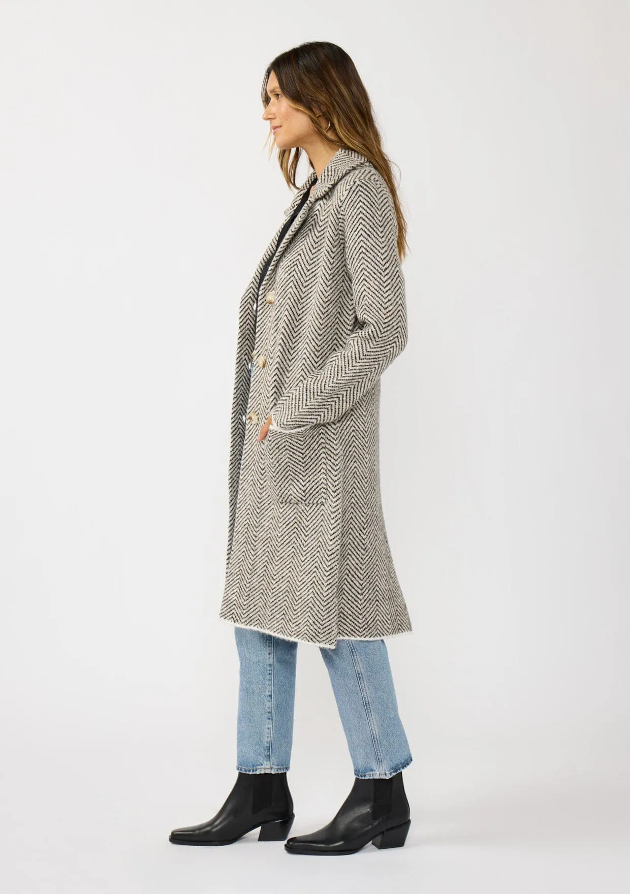 Mia Herringbone Sweater Coat sold by lovestitch product image thumbnail 4