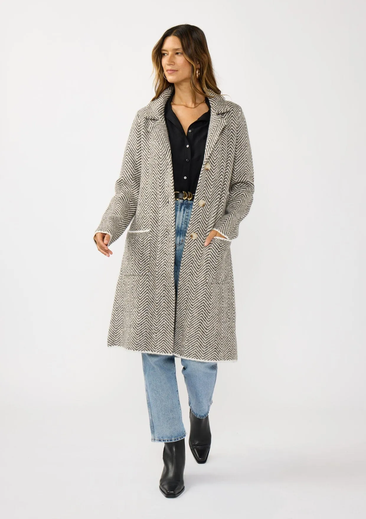 Mia Herringbone Sweater Coat sold by lovestitch product image thumbnail 3