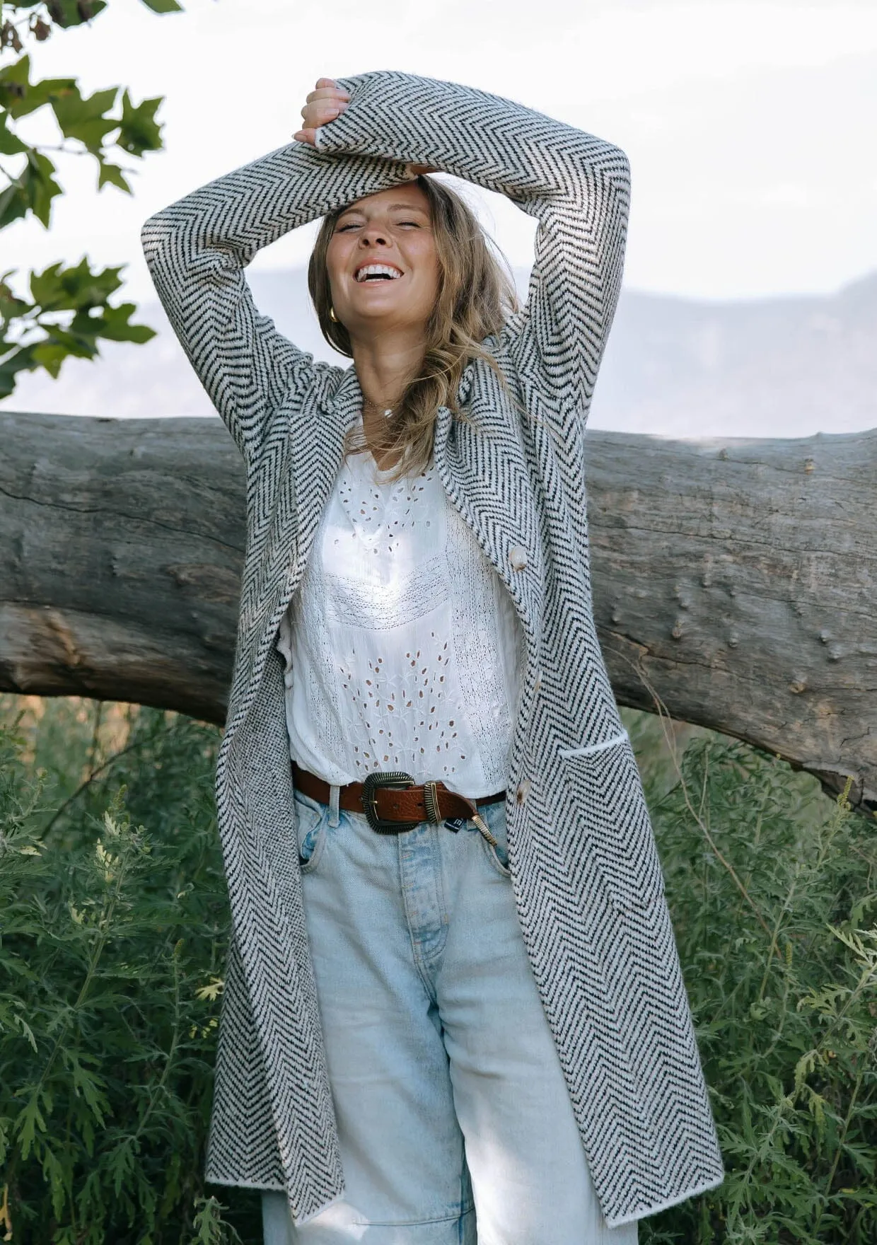Mia Herringbone Sweater Coat sold by lovestitch product image thumbnail 2