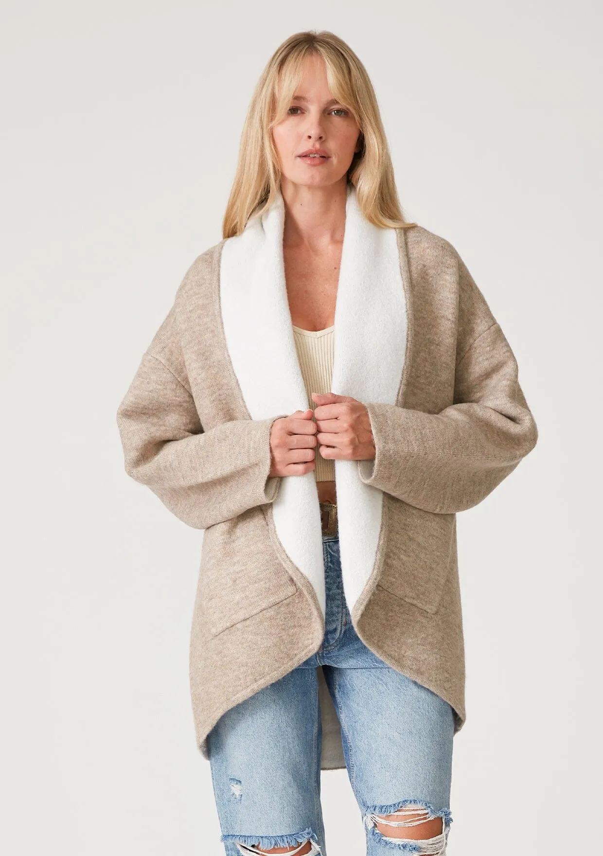 Simone Two Tone Cardigan sold by lovestitch product image thumbnail 3