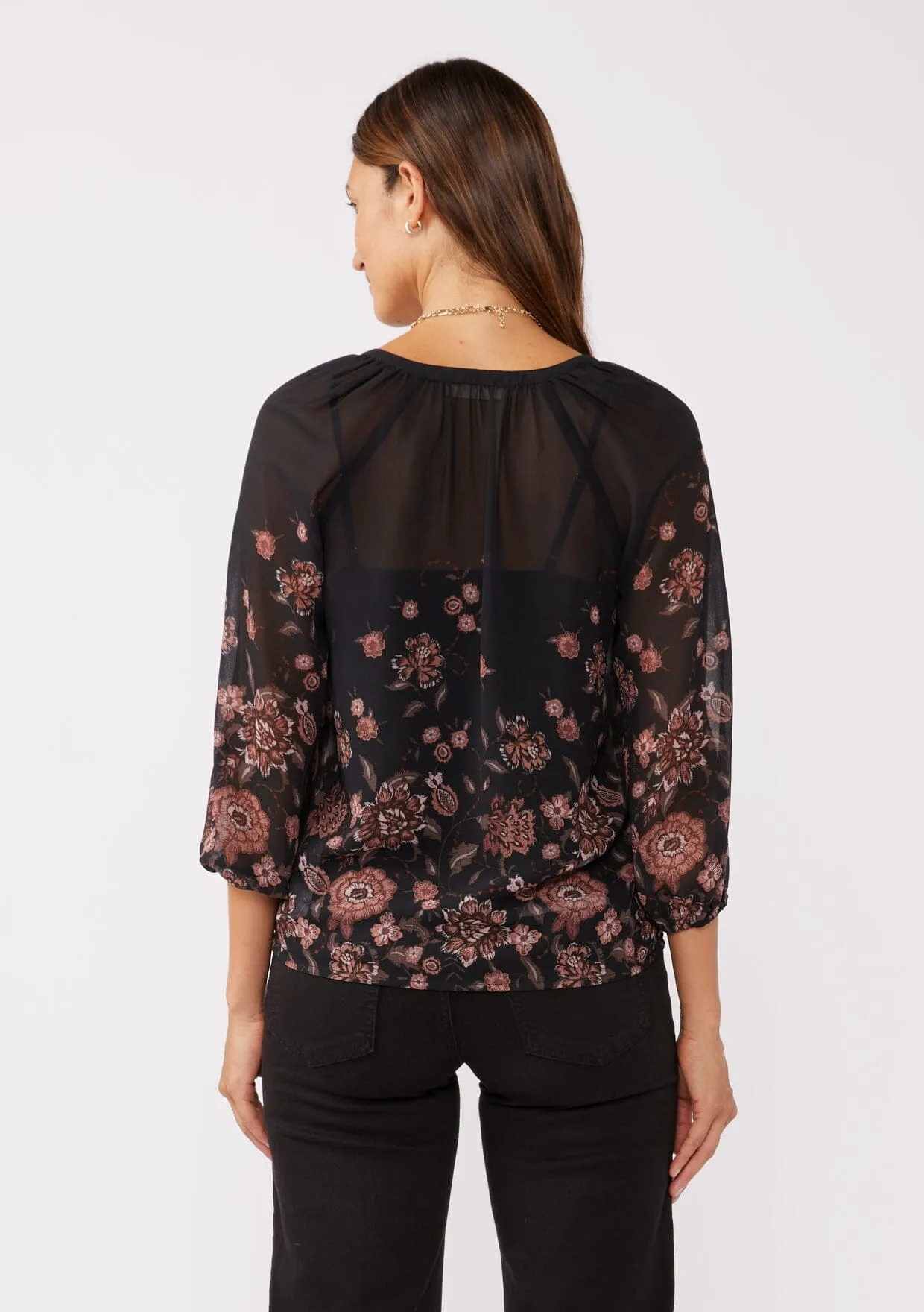 That Moment Floral Chiffon Blouse sold by lovestitch product image thumbnail 3
