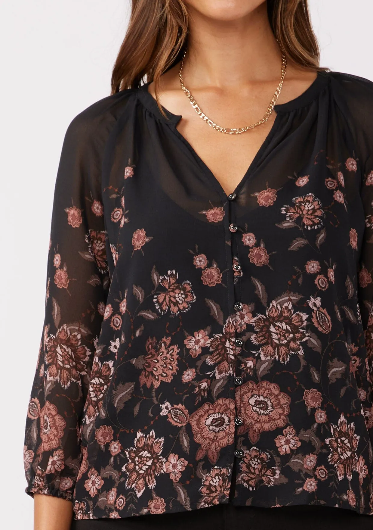 That Moment Floral Chiffon Blouse sold by lovestitch product image thumbnail 4