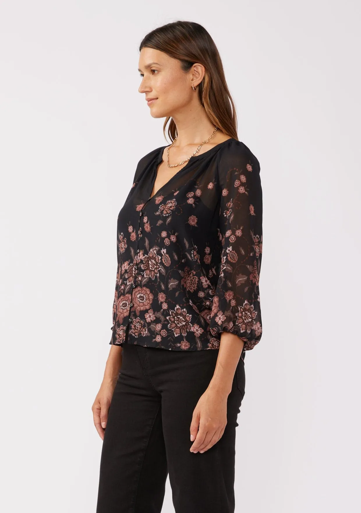 That Moment Floral Chiffon Blouse sold by lovestitch product image thumbnail 2