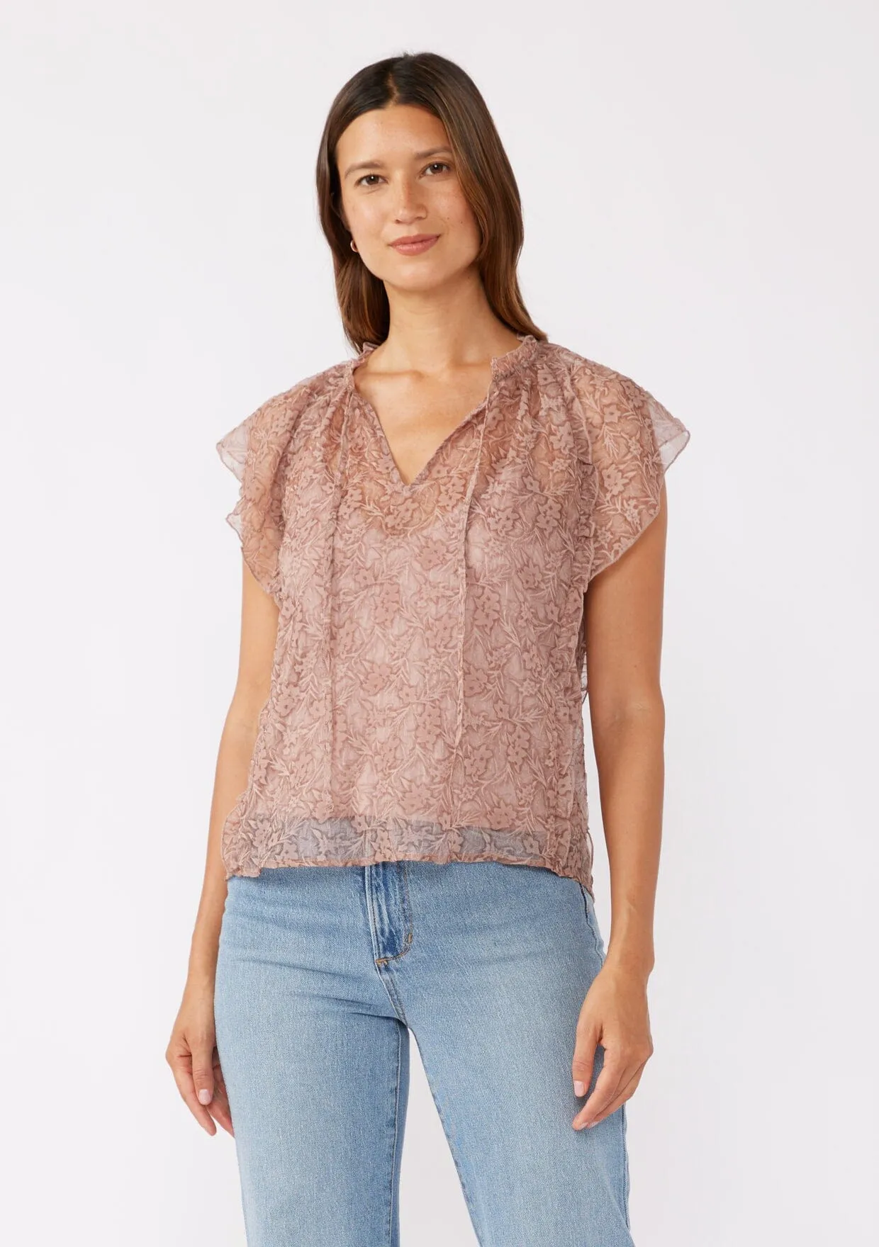 Emily Flutter Sleeve Top sold by lovestitch