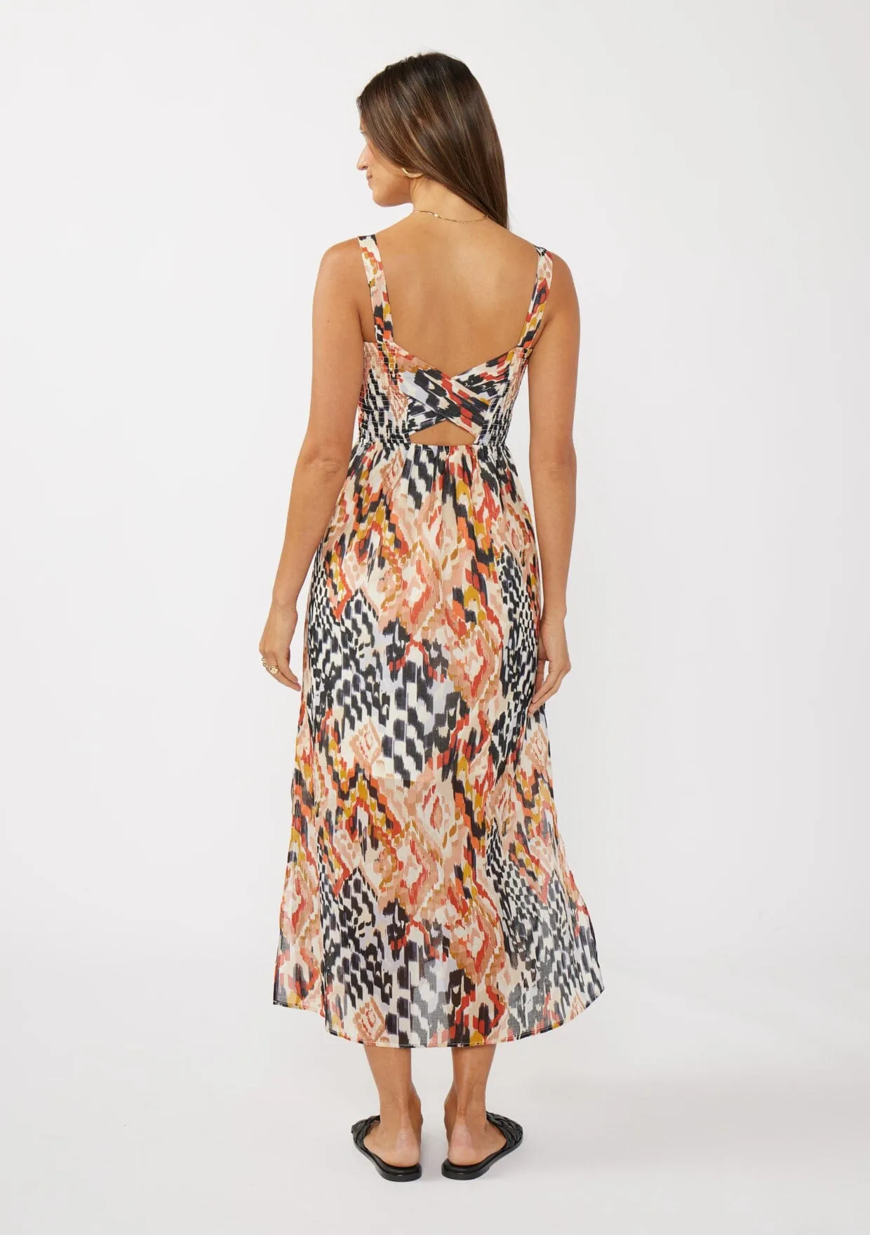 Arizona Sky Smocked Midi Dress sold by lovestitch product image thumbnail 3