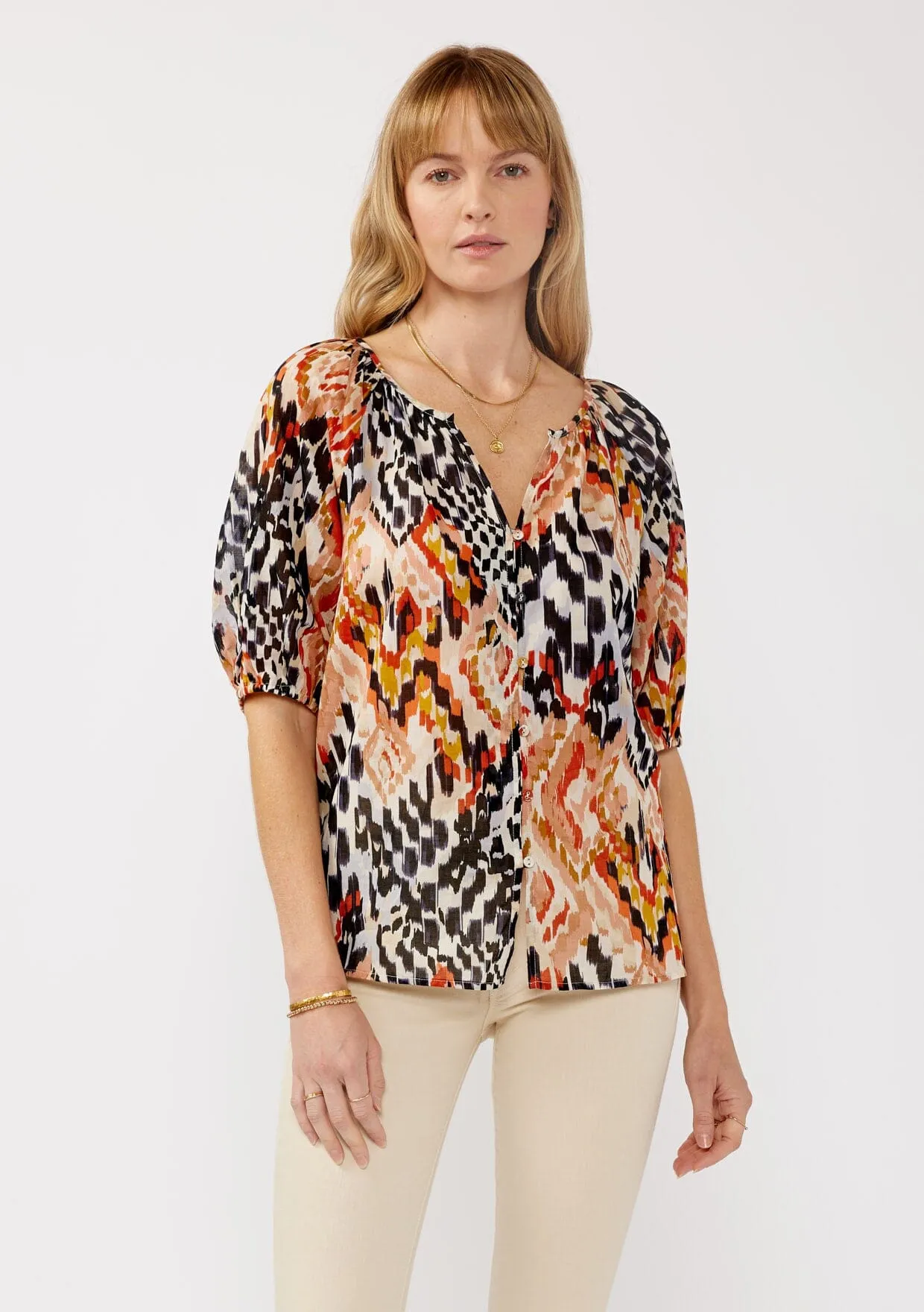 Arizona Sky Puff Sleeve Blouse sold by lovestitch