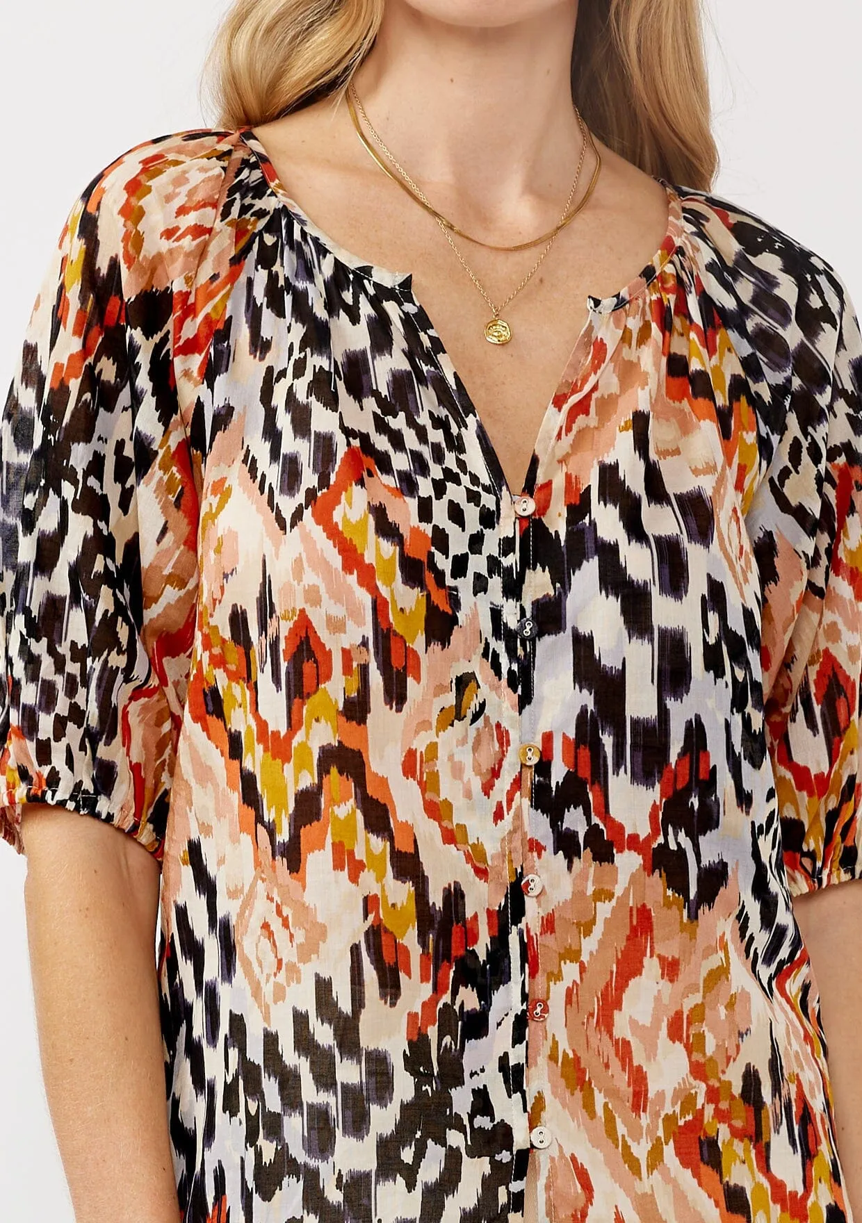 Arizona Sky Puff Sleeve Blouse sold by lovestitch product image thumbnail 4