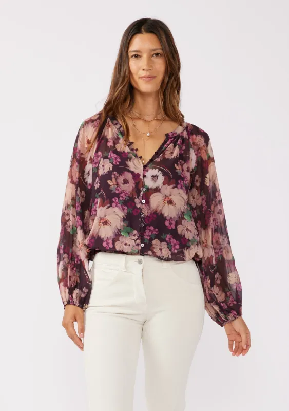 Lenni Floral Pleated Blouse sold by lovestitch