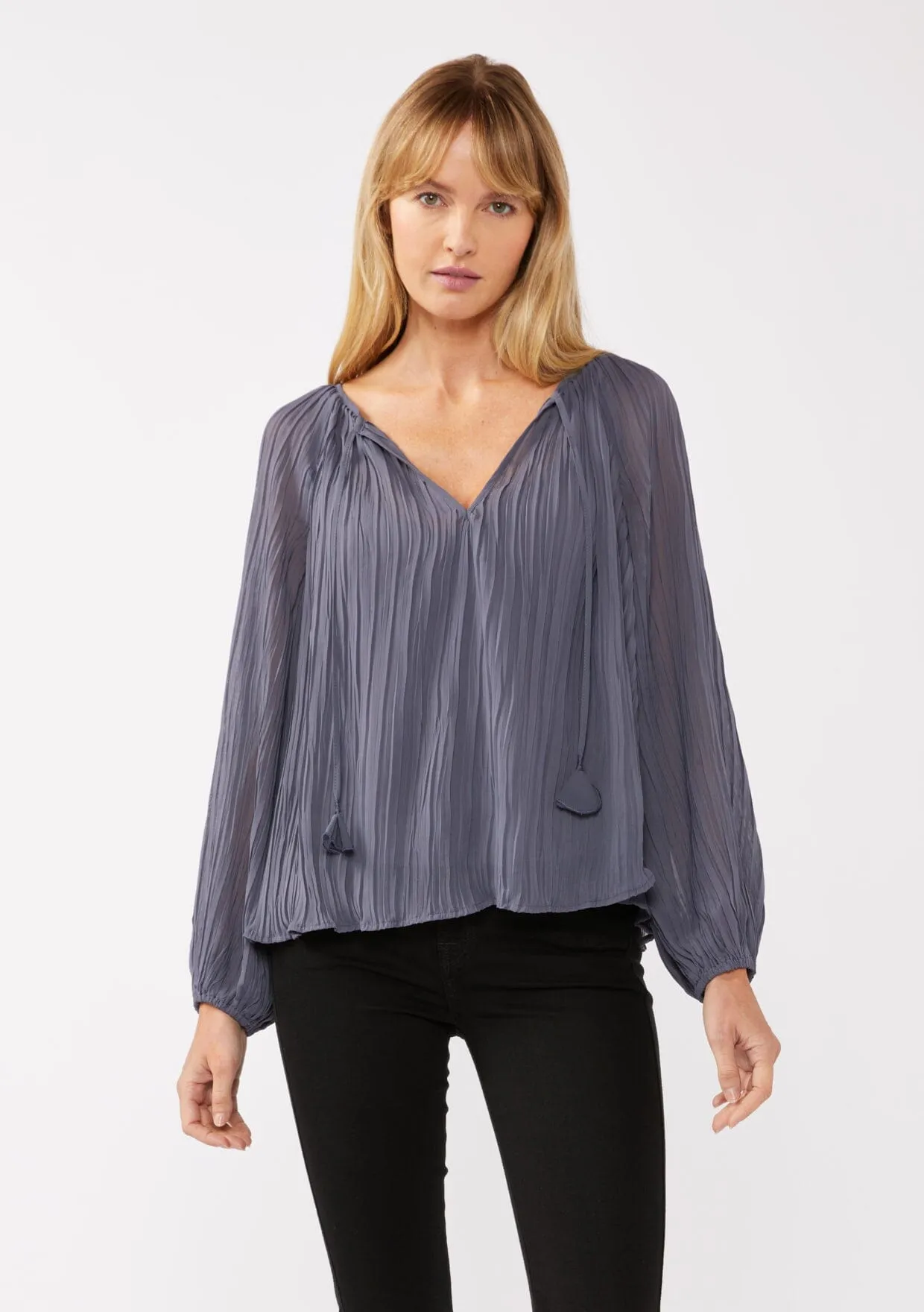 Never Late Pleated Blouse sold by lovestitch