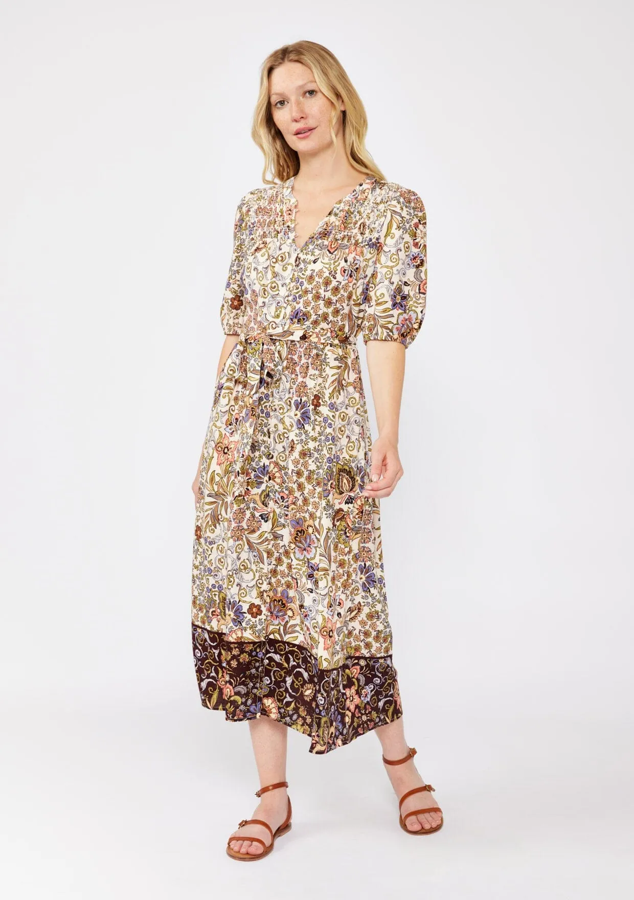 Earthy Bloom Midi Dress sold by lovestitch