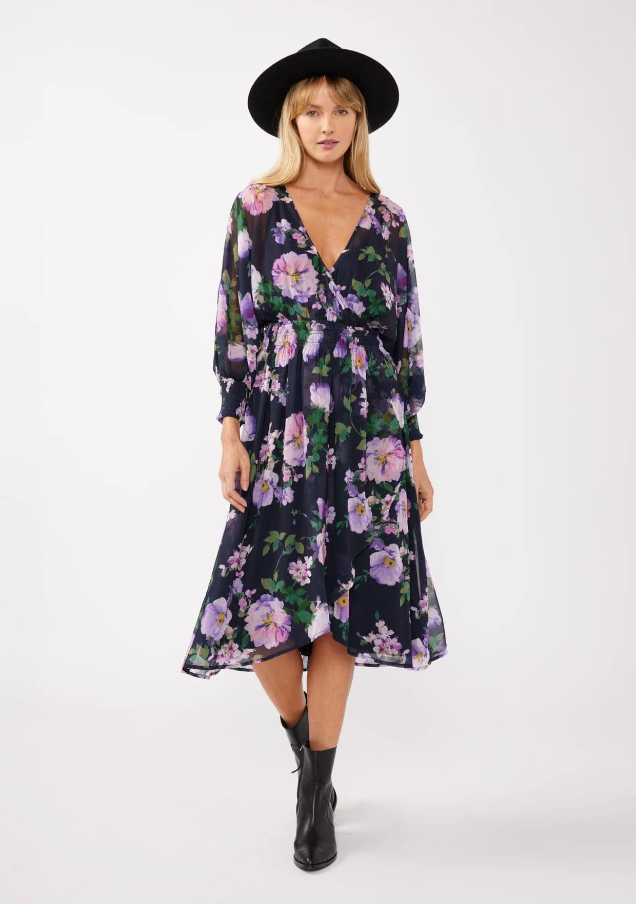 Flourish in Florals Midi Dress sold by lovestitch