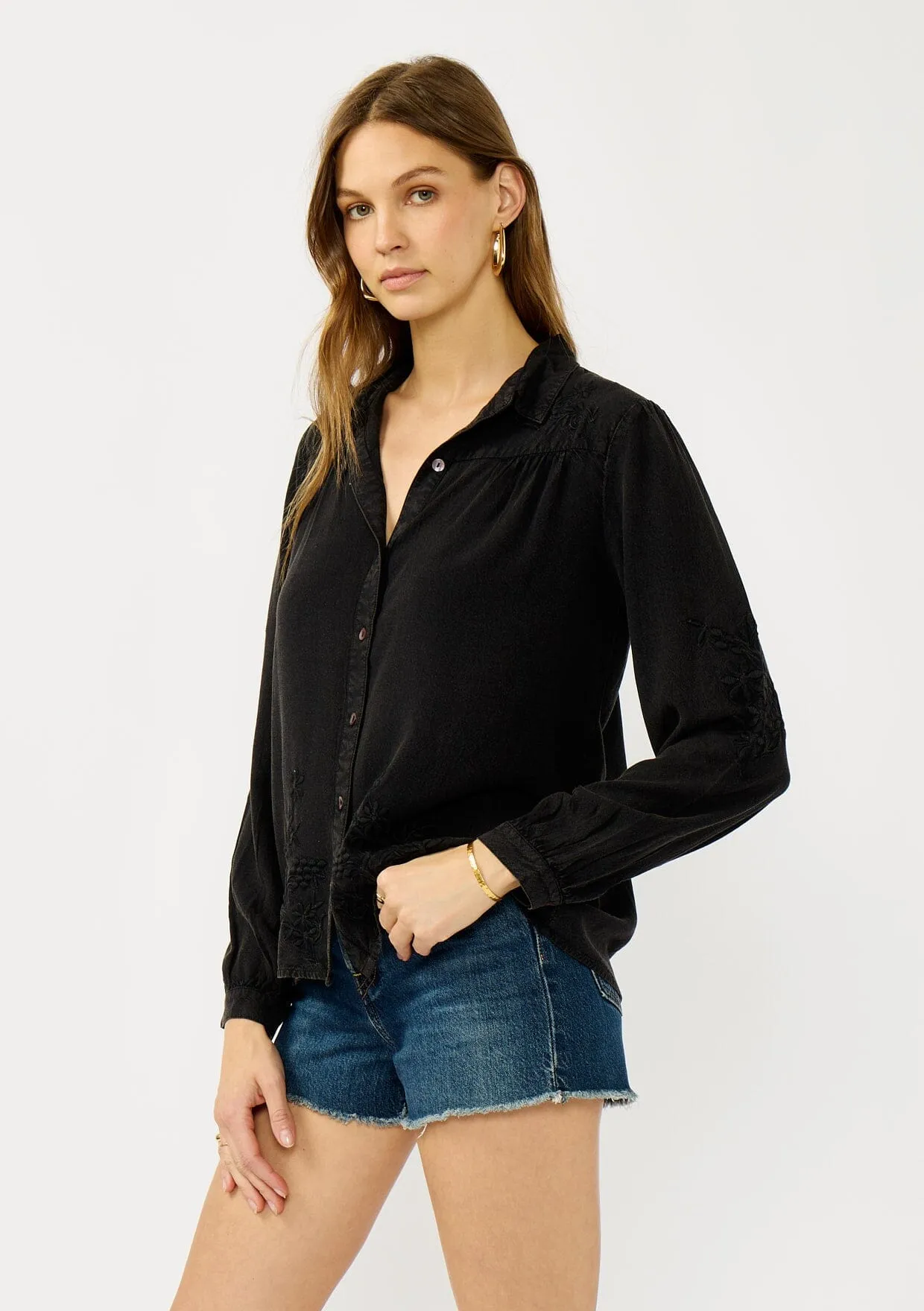 Wisteria Embroidered Shirt sold by lovestitch