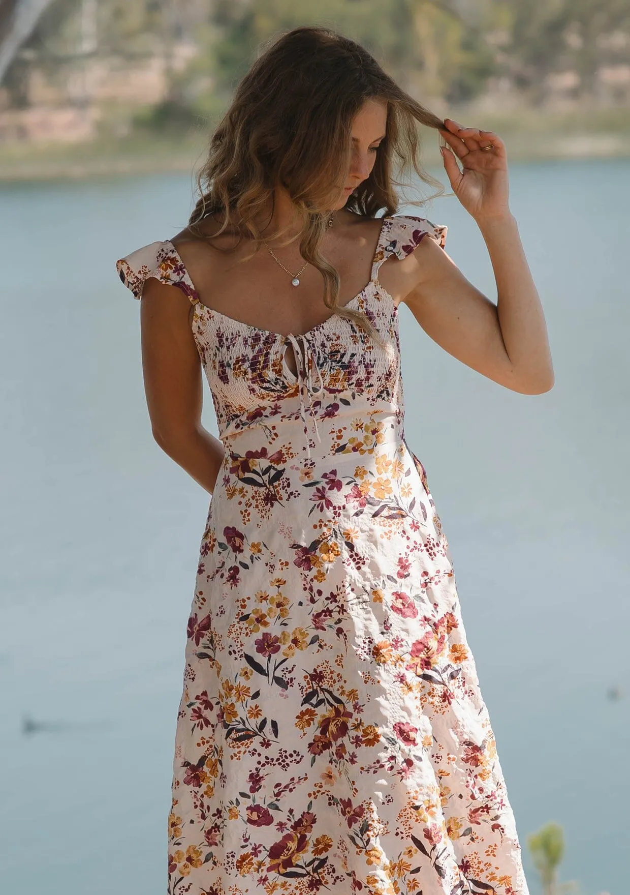Dusty Blooms Midi Dress sold by lovestitch product image thumbnail 2