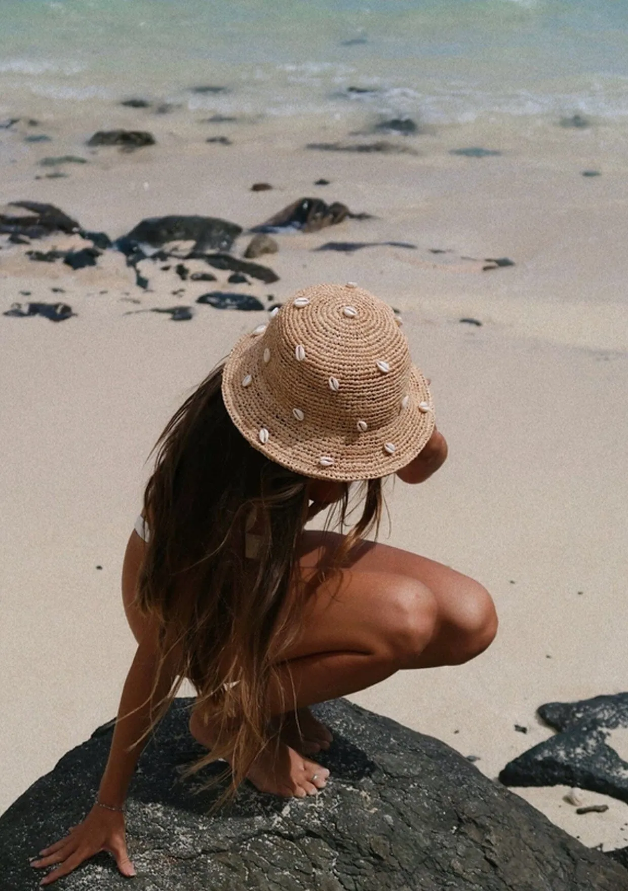 Augustine Hat Co. Cowry Shell Raffia Bucket Hat sold by lovestitch product image thumbnail 4