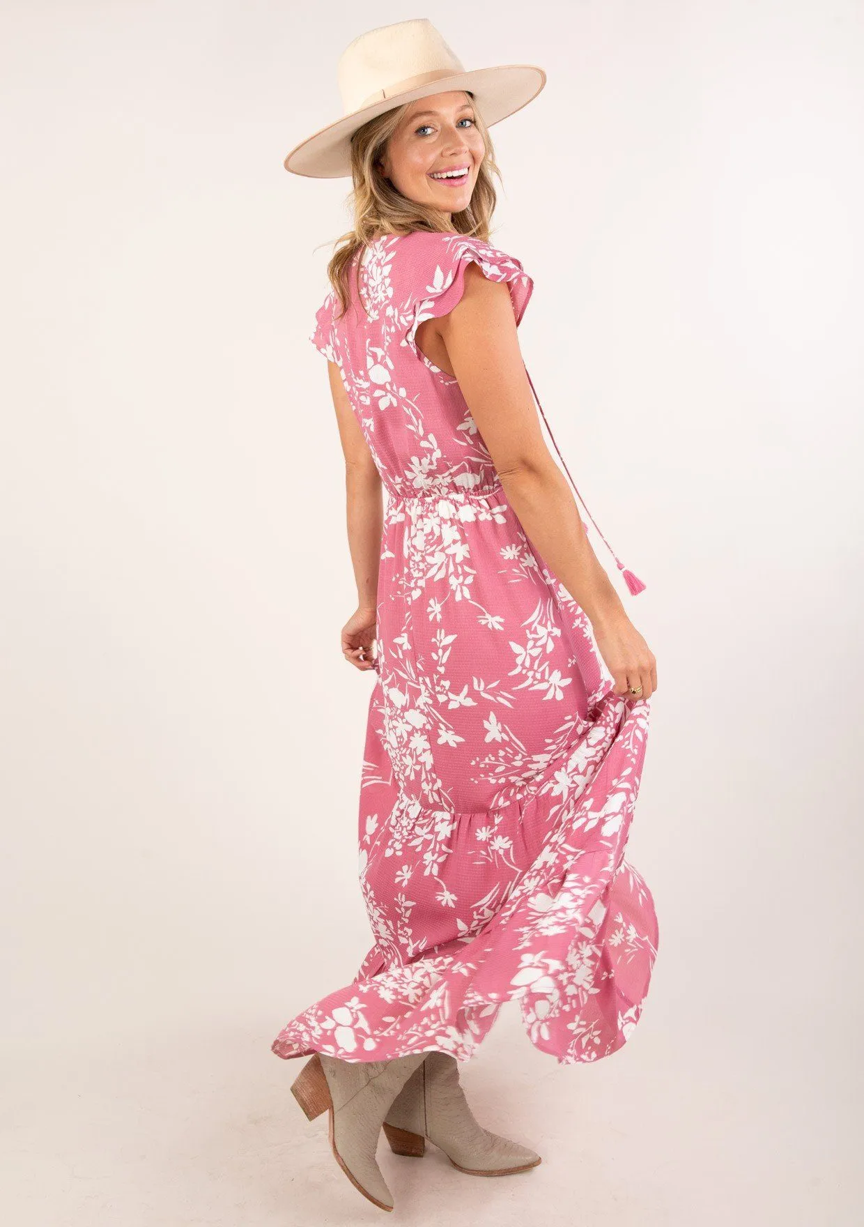 Charming Floral Flutter Maxi Dress sold by lovestitch product image thumbnail 3