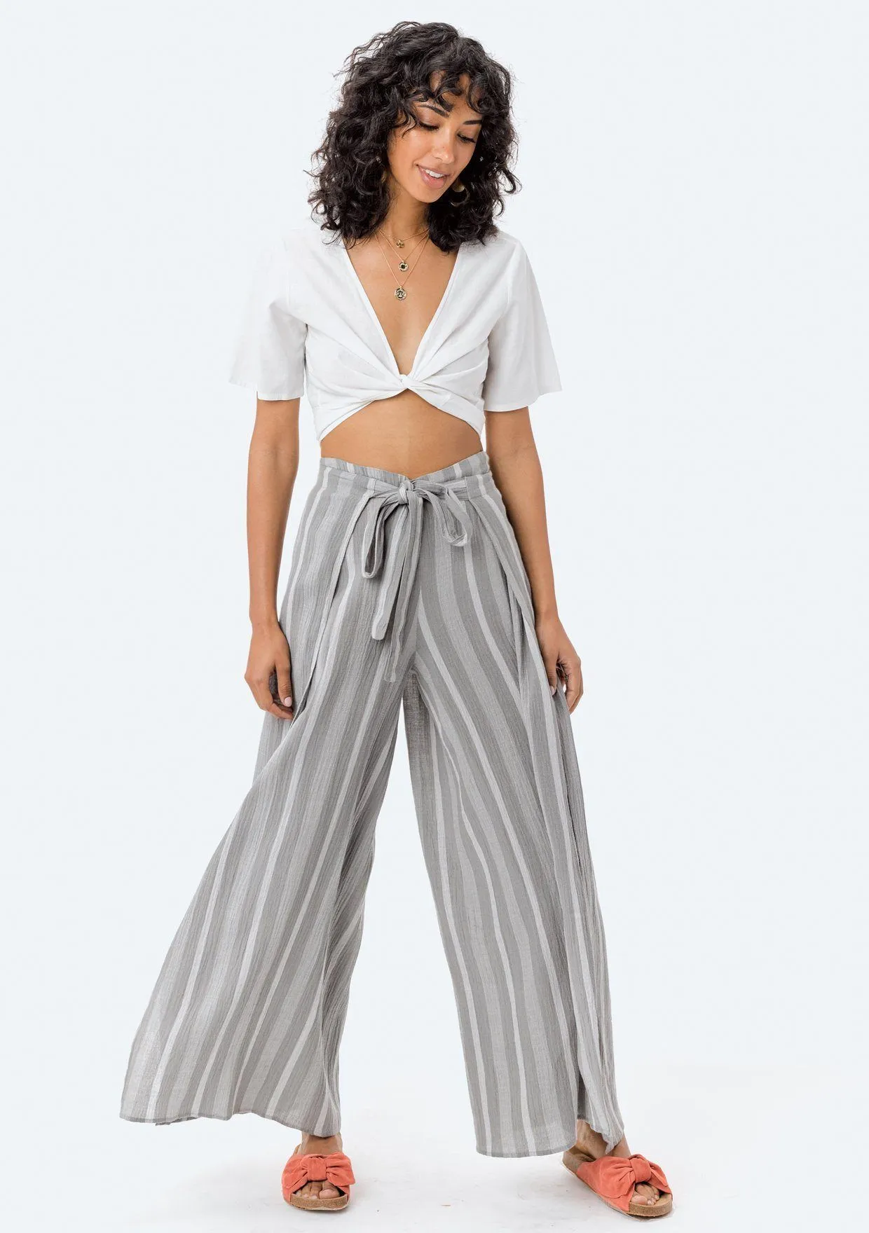 Miriam Striped Tie Front Pant sold by lovestitch product image thumbnail 5