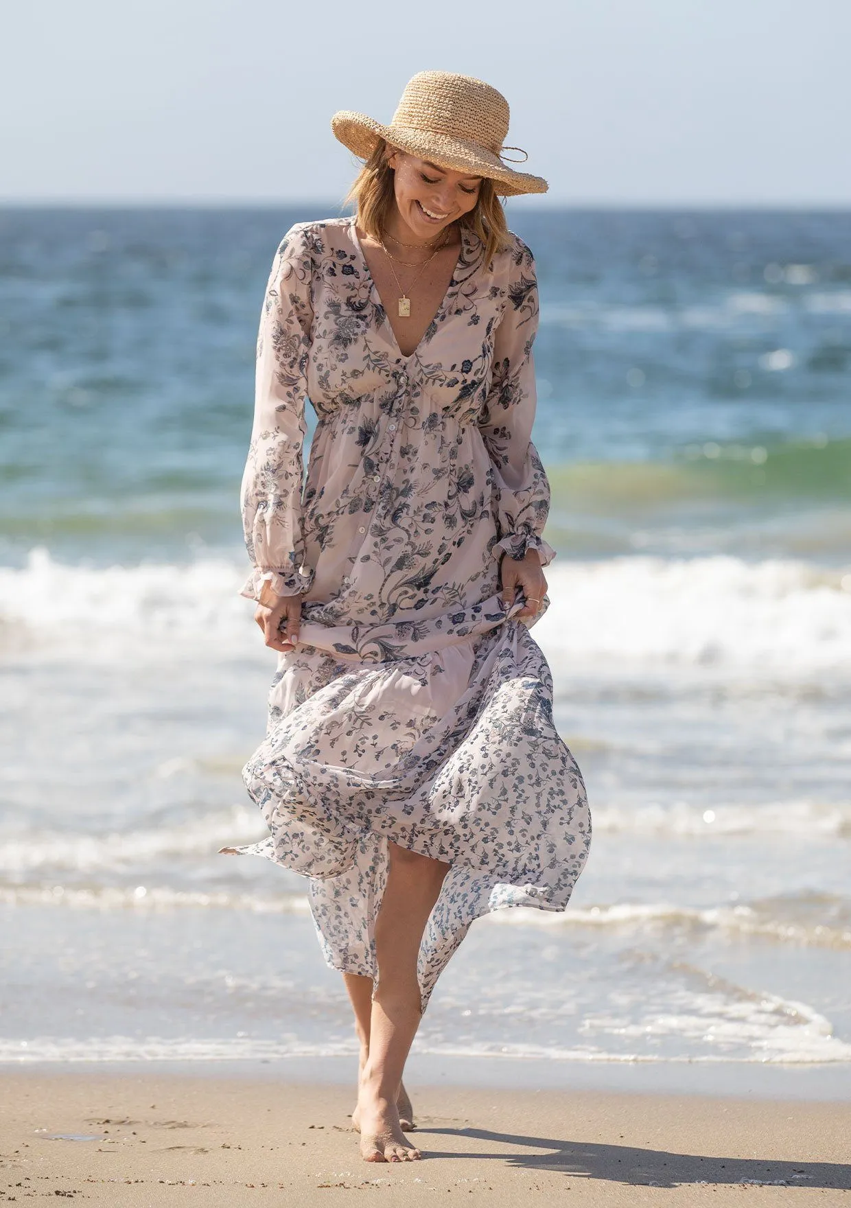 Meadow Sage Floral Maxi Dress sold by lovestitch product image thumbnail 3
