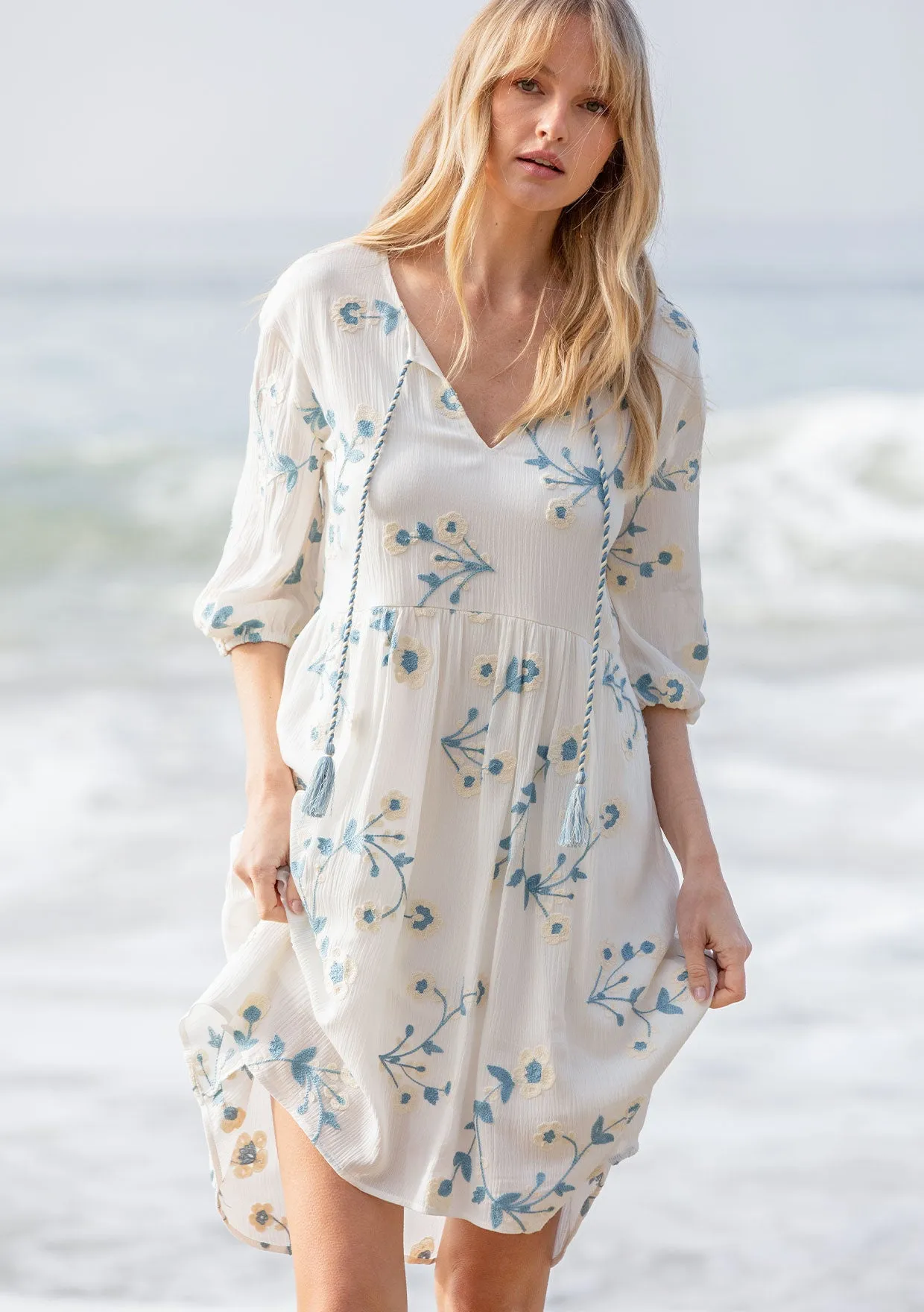 Nantucket Embroidered Mini Dress sold by lovestitch