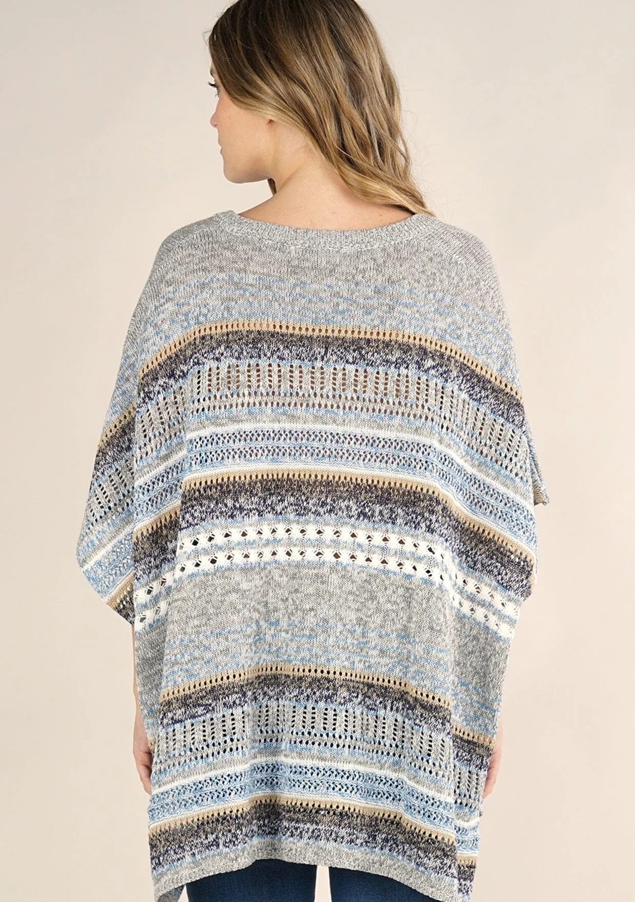 Mixed Yarn Striped Poncho sold by lovestitch product image thumbnail 2