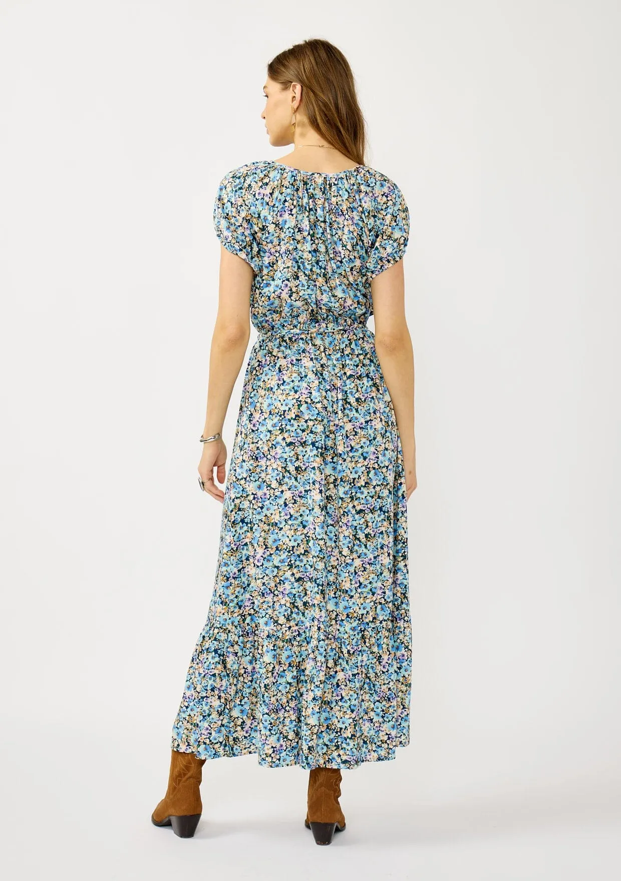 Quiet Garden Puff Sleeve Maxi Dress sold by lovestitch product image thumbnail 4