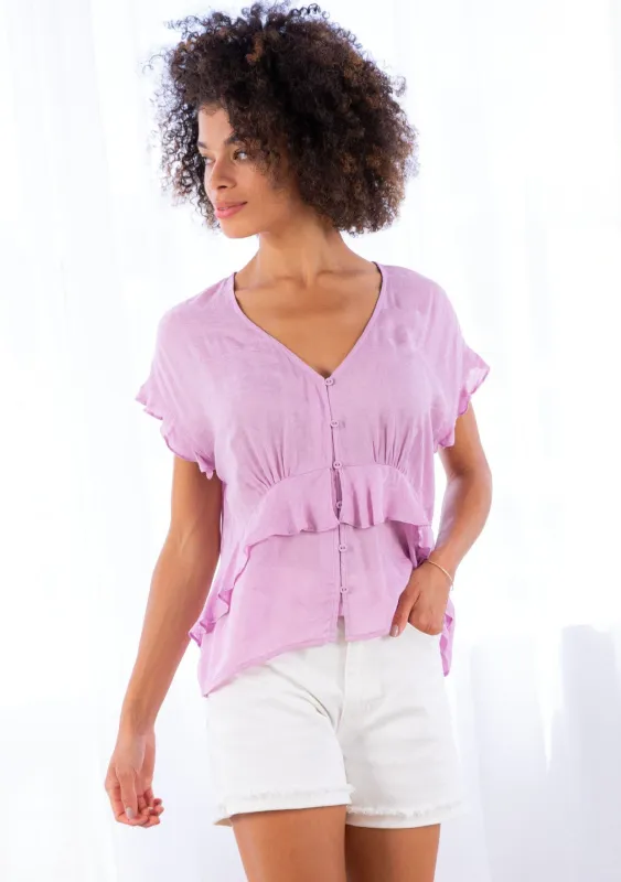 Daytripper Ruffle Top sold by lovestitch