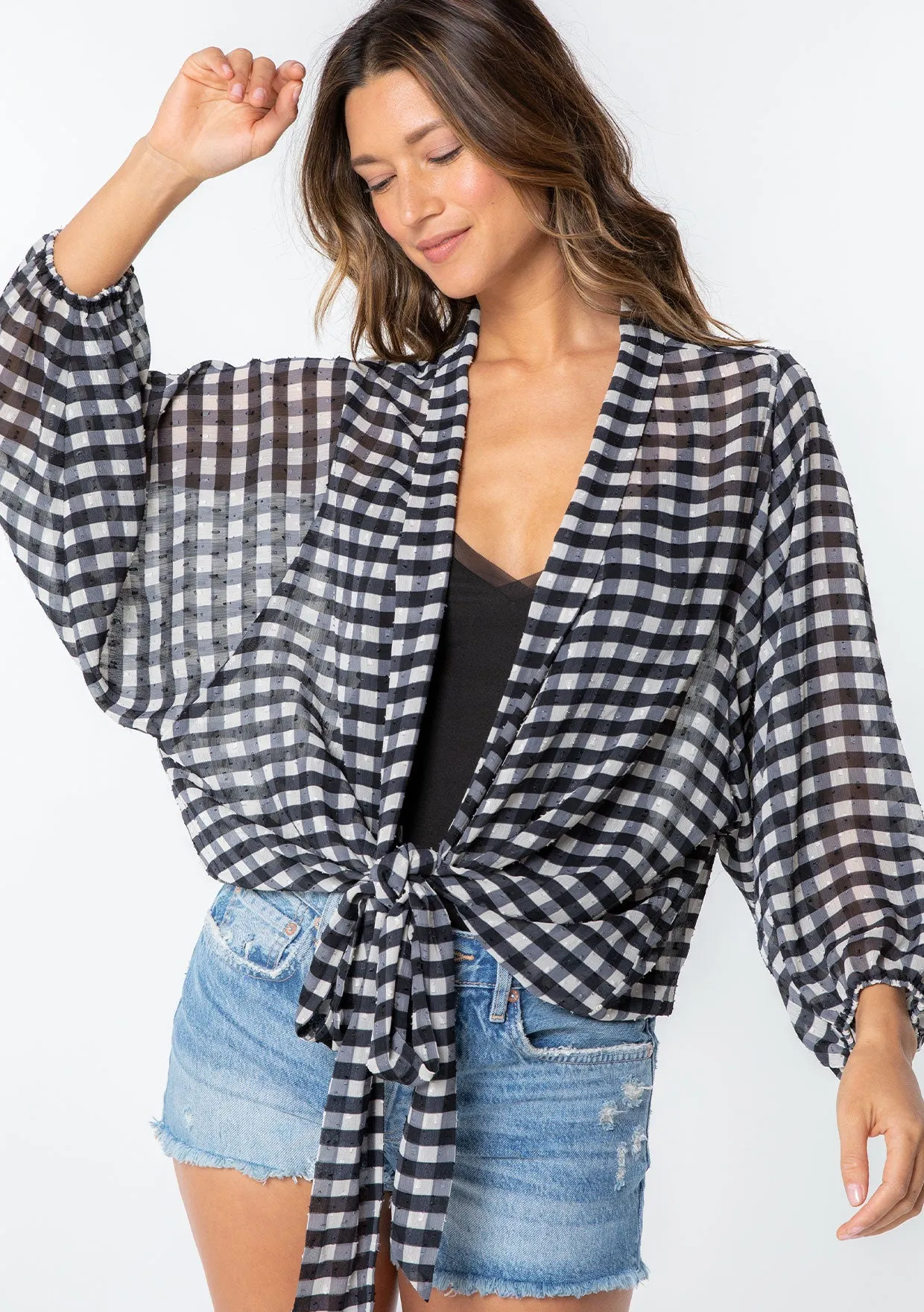 Gia Gingham Tie Front Top sold by lovestitch product image thumbnail 2