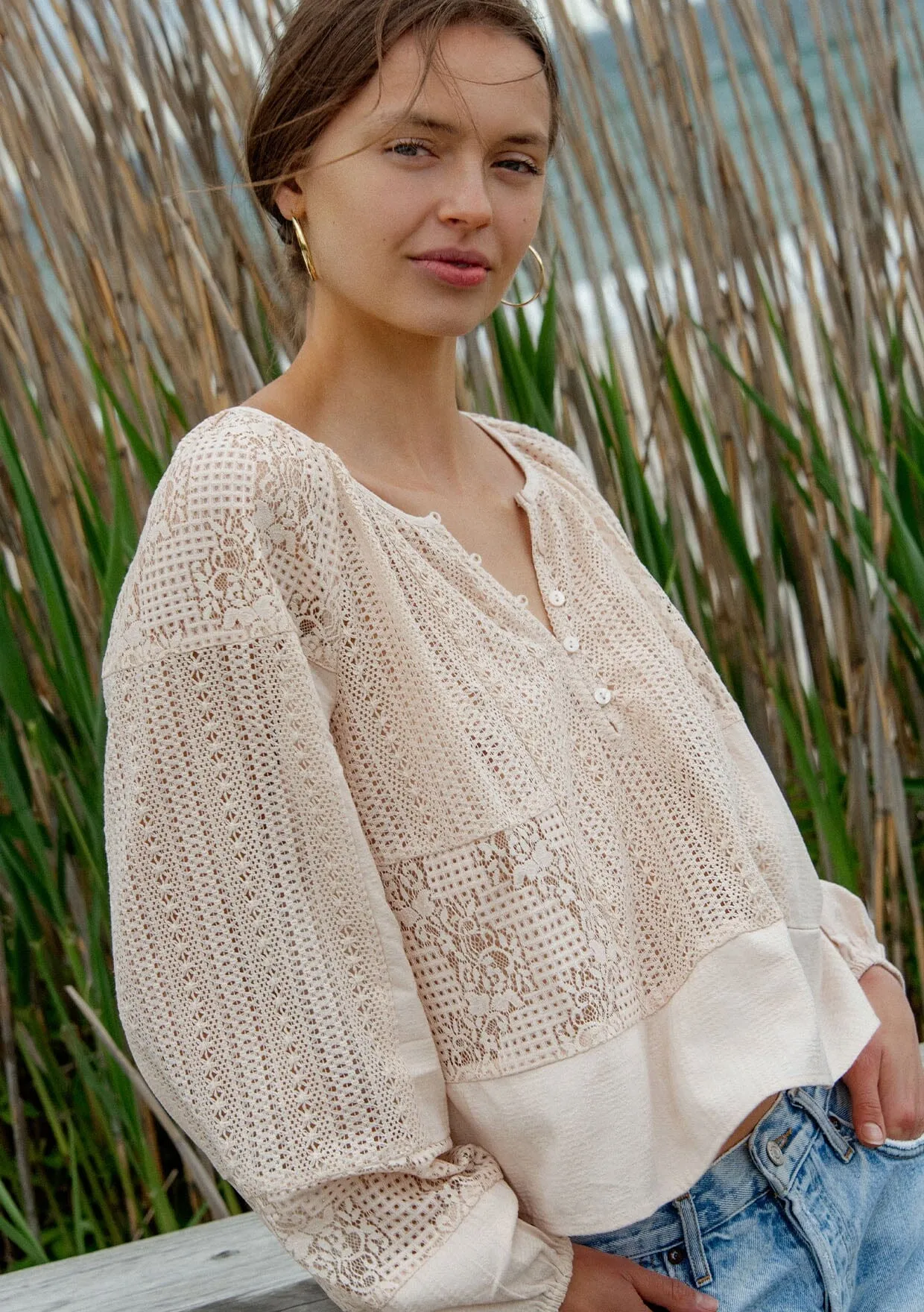 Theia Patchwork Lace Blouse sold by lovestitch