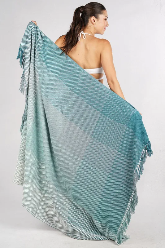 Seafoam Fringe Beach Throw sold by lovestitch