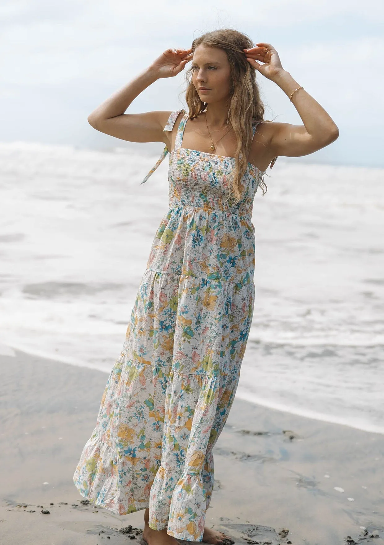 Morning Meadow Smocked Maxi Dress sold by lovestitch