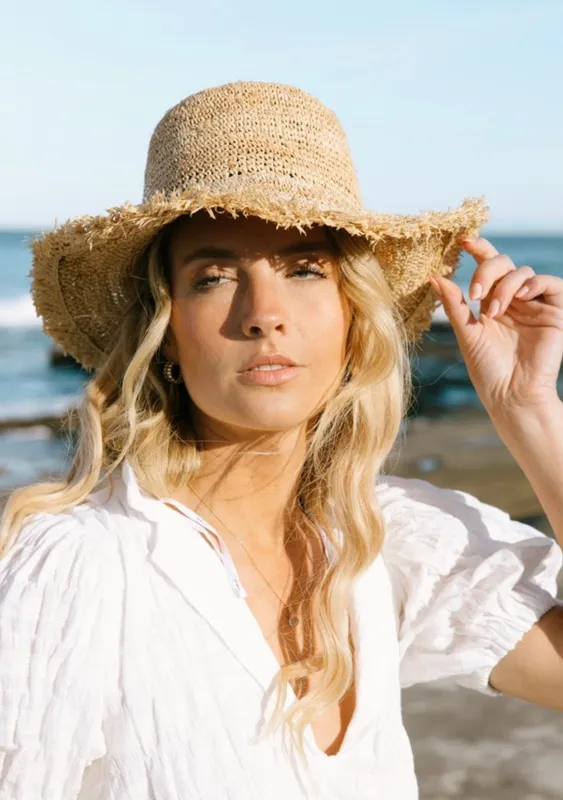 Augustine Hat Co. Raffia Bucket Hat sold by lovestitch