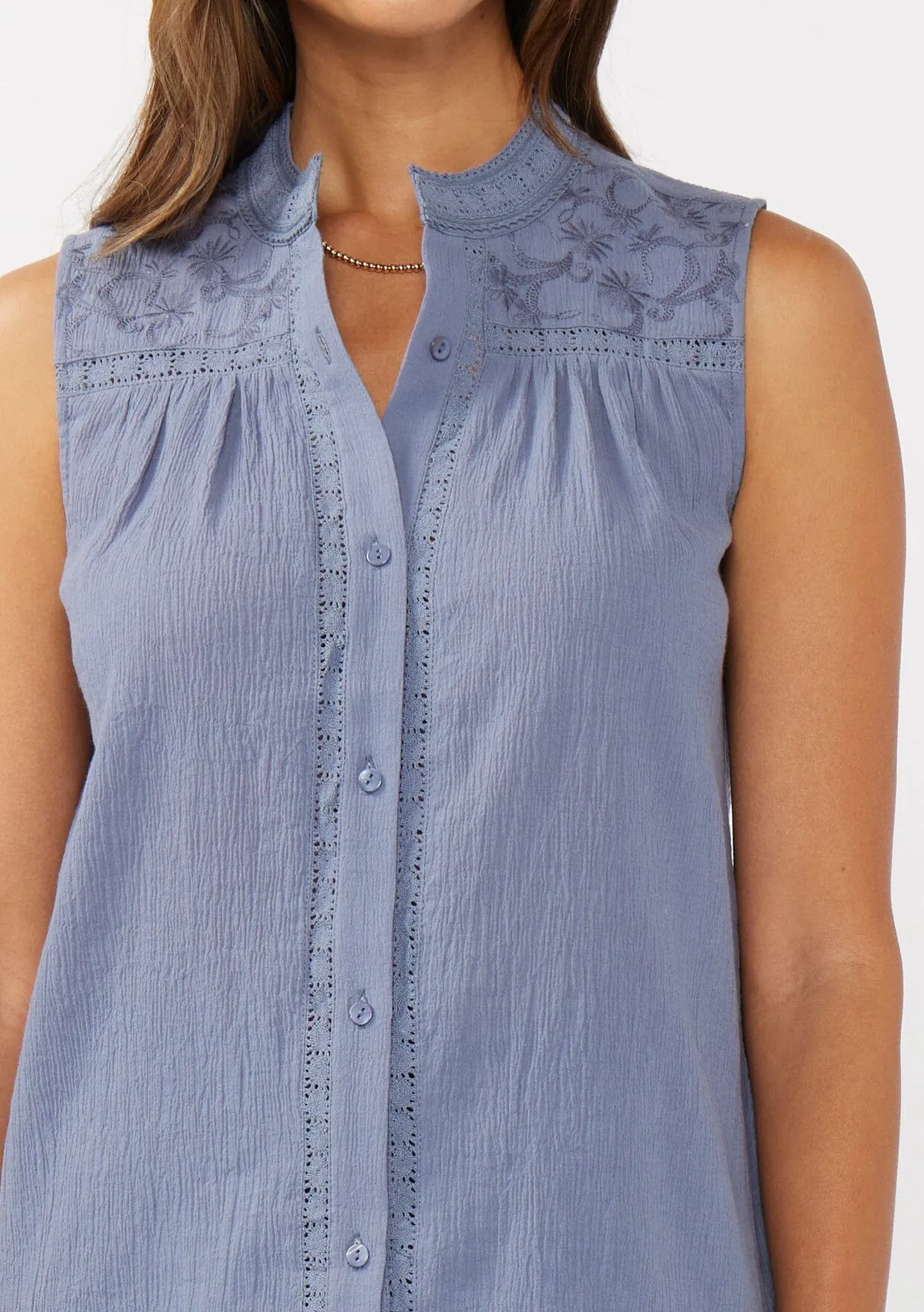 Elara Embroidered Tank Top sold by lovestitch product image thumbnail 4