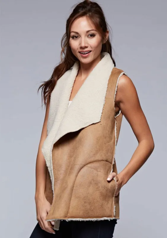 Faux Suede Sherpa Vest sold by lovestitch