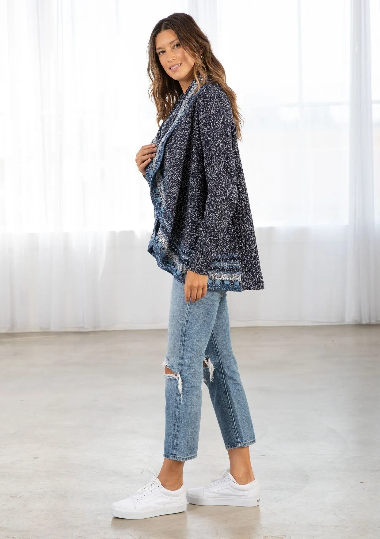 Micki Melange Knit Cardigan sold by lovestitch product image thumbnail 5