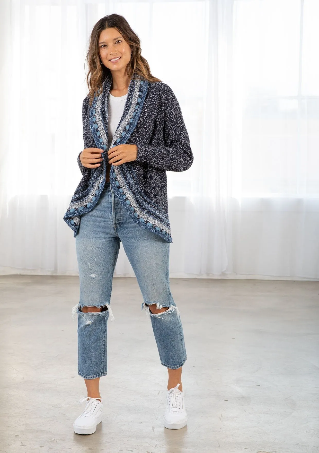 Micki Melange Knit Cardigan sold by lovestitch product image thumbnail 2