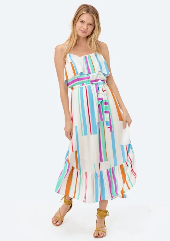 Clara Striped Ruffled Dress sold by lovestitch