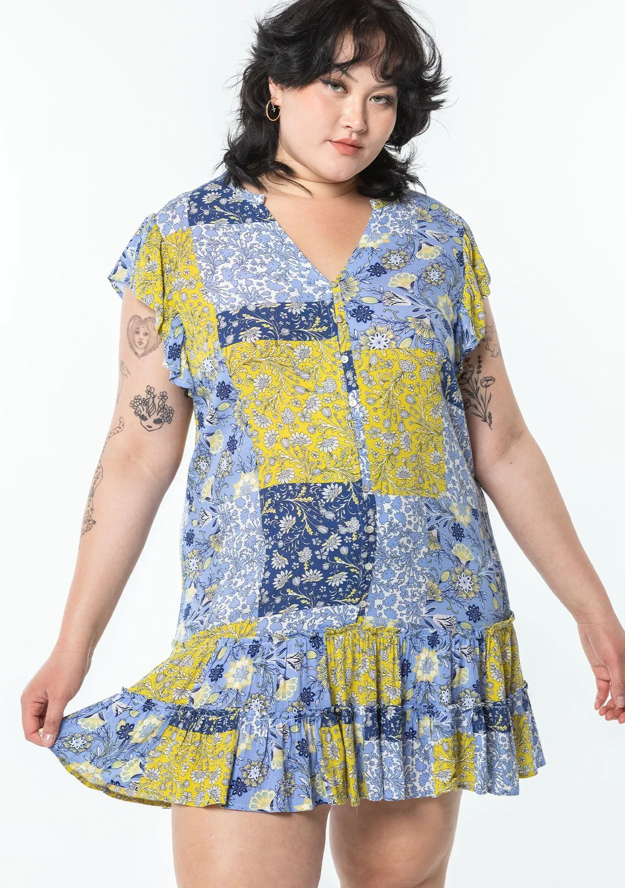 Sophie Patchwork Mini Dress sold by lovestitch product image thumbnail 5