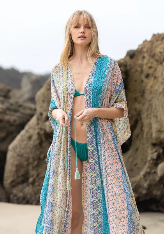 Take me to Coachella Paisley Maxi Kimono sold by lovestitch