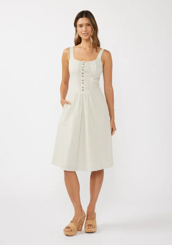 Janet Striped Midi Dress sold by lovestitch