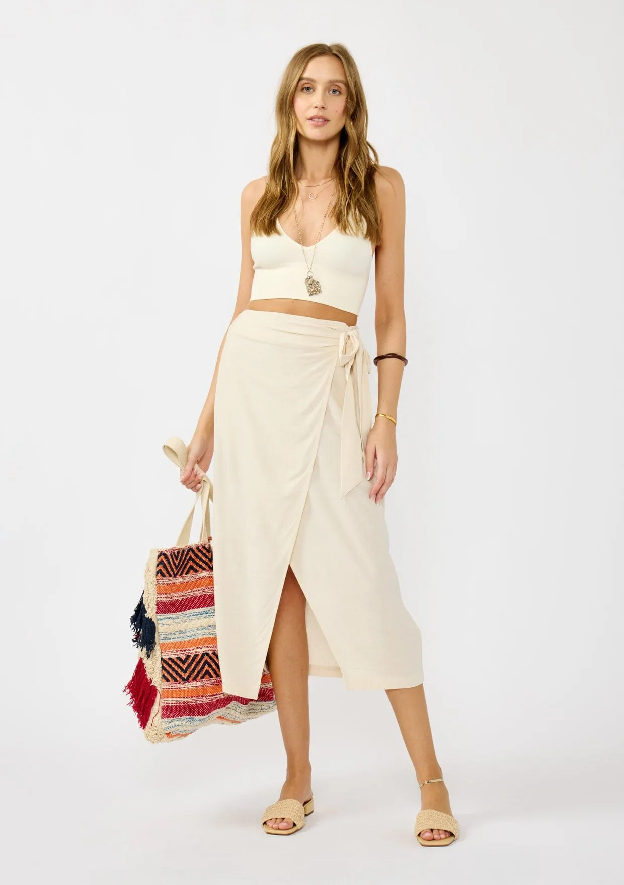 Good Feelings Wrap Skirt sold by lovestitch