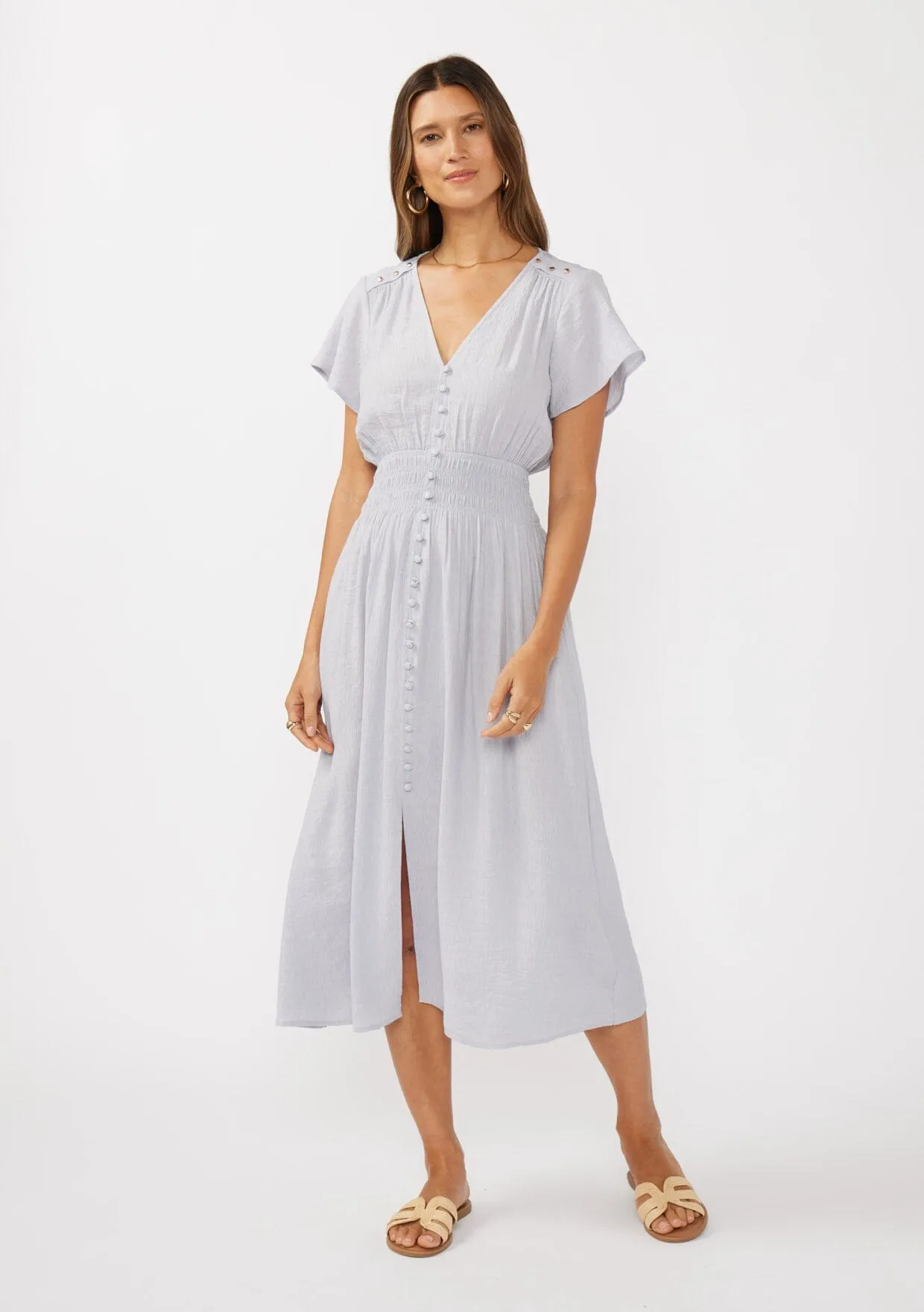 Eden Smocked Midi Dress sold by lovestitch