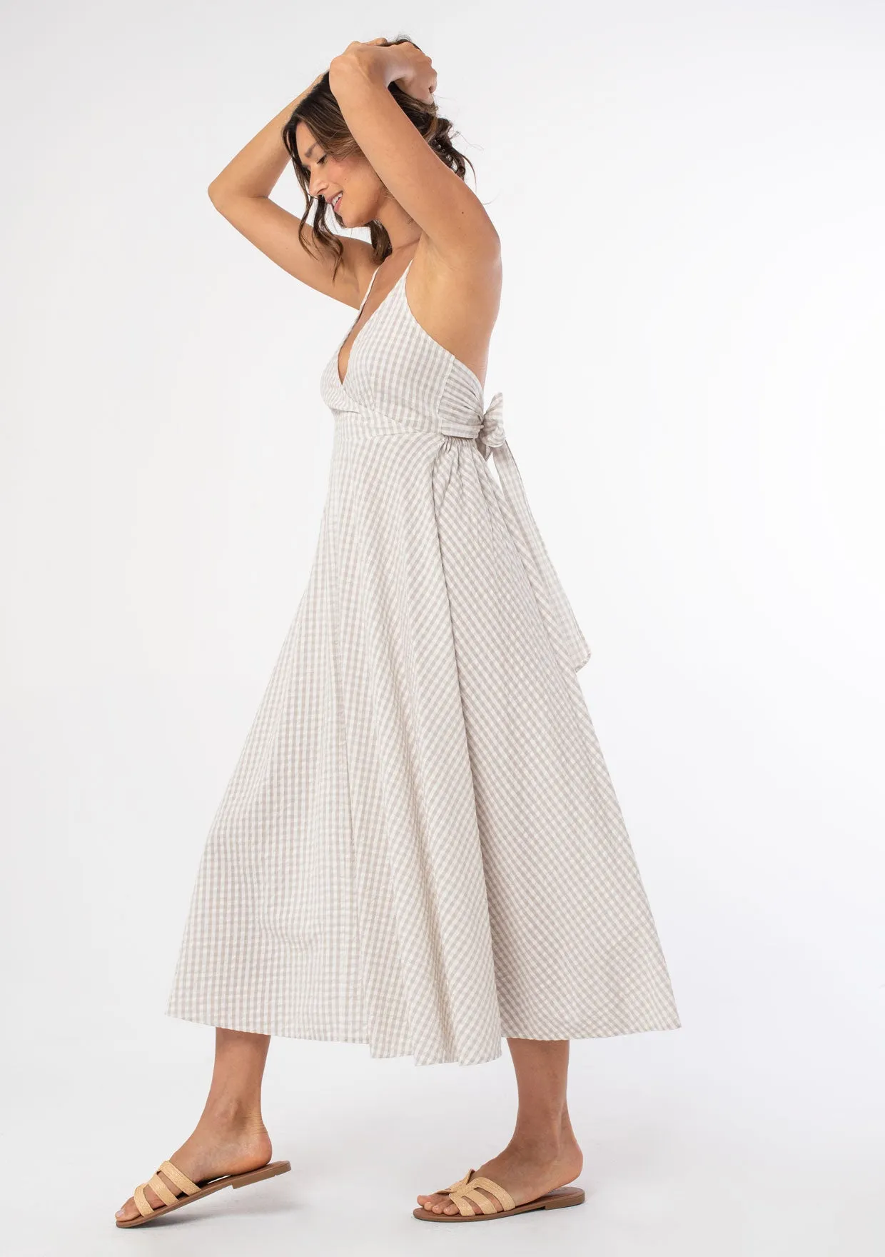 Seaside Gingham Midi Dress sold by lovestitch product image thumbnail 4