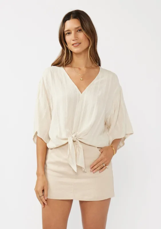 Evelyn Tie Front Top sold by lovestitch