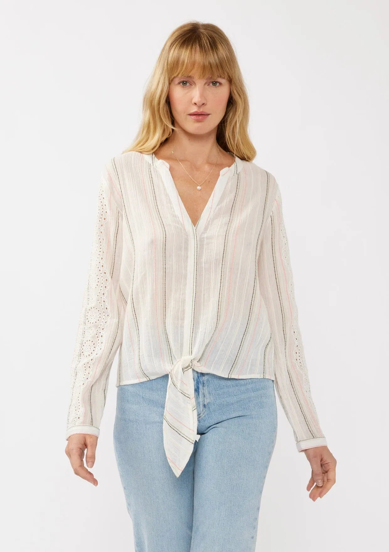 Jessie Striped Tie Front Top sold by lovestitch product image thumbnail 5