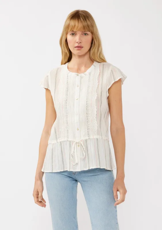 Esme Striped Peplum Top sold by lovestitch