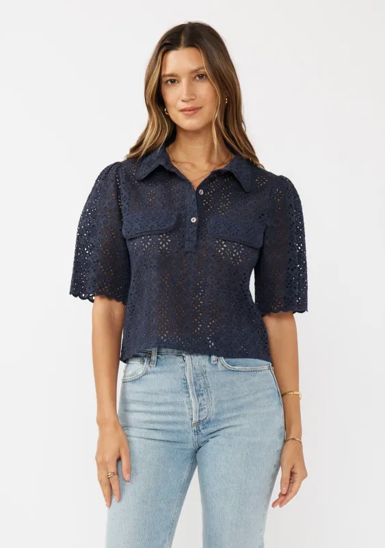 Janice Eyelet Top sold by lovestitch