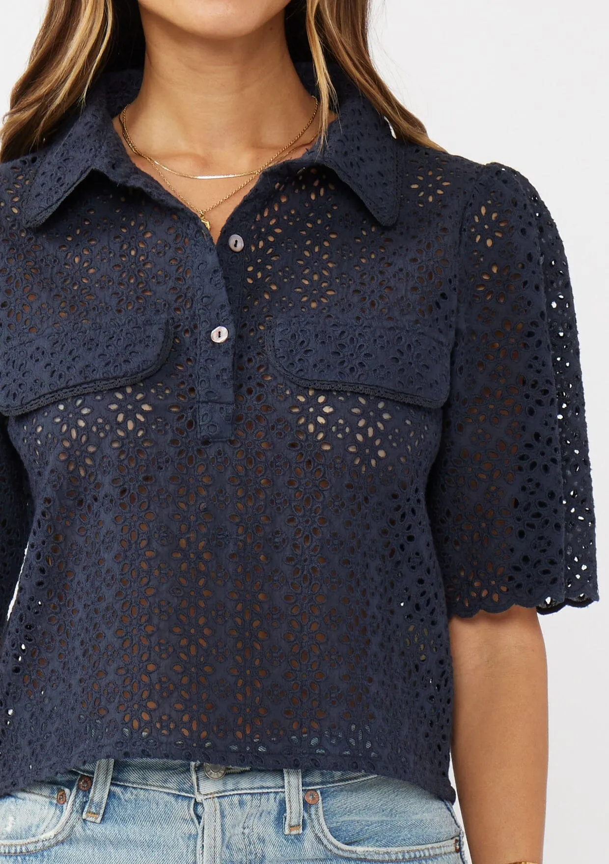 Janice Eyelet Top sold by lovestitch product image thumbnail 4