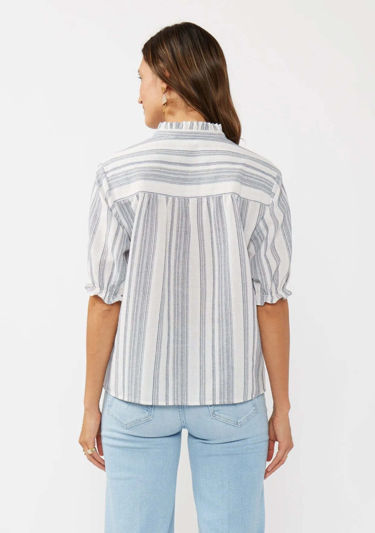 Fiora Striped Puff Sleeve Top sold by lovestitch product image thumbnail 3